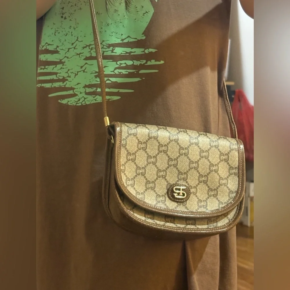 Vintage Plus by Etienne Aigner Monogram Crossbody Bag – Brown‎